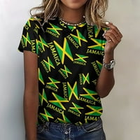 Jamajčke zastave Ženske košulje kratkih rukava tiskana majica TEE bluza na vrhu casual