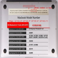 Kaishek Hard Case Compatibilan - otpustite MacBook Air 13 sa ne mrežnicom Neizmjerni model Usb-C: a životinja A + crna poklopac tastature