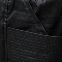 Ležerne hlače za muškarce elastična struka opremljena koža udobna hlače sa džepovima crna veličina xxl