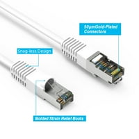 35ft CAT5E zaštićena Ethernet mrežom za podizanje kablova Gigabit LAN mrežni kabel RJ brzi patch kabel, bijeli
