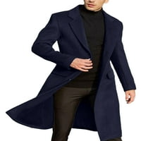 Tenmi Muška jakna rever od vratnih kaputa od kaputa od pune boje ležerne kapute za ravni kaputi Gravi