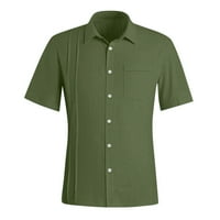 Outfmvch s dugim rukavima za muškarce muški poklopac ovratnik kratkih rukava pamučna posteljina ljetna majica sa džepnim džepom Žene vojske zelene boje