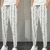Kiplyki Clearence Muške lagane hlače pantalone, prugaste casual pantalone, ultra visoke teksturne pantalone