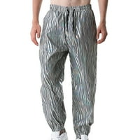 Clears Dezsed Mens Joggers Hlače pantalone Ležerne modne ispisane elastične reflektirajuće hlače hlače