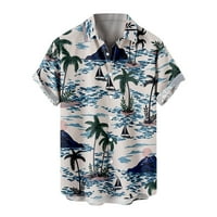Zodggu Cleariance Summer Beach Tops zavira zaklonjeni bluza Tropical Ispis džep s kratkim rukavima dole