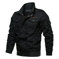 DTIDTPE jakna za jaknu Muška muli džepovi plus velike veličine zipper rever od punog jakna za slobodno