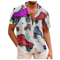 Havajska muška majica modna plaža za odmor majica Labavi gumb s kratkim rukavima, casual ulična ljepše