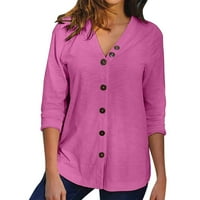 Majica sa majicama za žene za žene za žene posebne bluze tri četvrtine rukava od punog boja