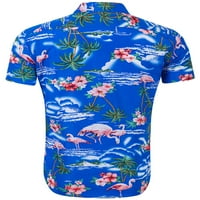 Avamo Flamingos Dugme Down Short rukav Aloha Havajska majica Beach Wear Vintage Tropical Leisure Majice