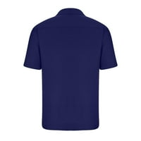 Daqian muns polo majice čišćenje muškaraca modni casual tipke čvrsto isključivanje kratkih rukava majica za bluze na vrhu majica za muškarce Cleariance Tamno plava 12