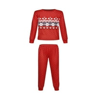 Izhanske božićne porodice podudaranje pidžama set za odrasle djece bebe crtane vrhove + hlače za spavanje