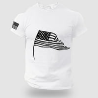 Muška majica Ljetni casual kratki rukav Okrugli izrez Američka zastava Print Tee