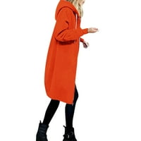Ženski duksevi kaputi jeseni zimski džepovi Zipper Otvorene tanke jakne sa kapuljačom dugi kardigani vrhovi odjeća Yutnsbel