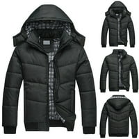 Ikevan Muški kaputi Crna puffer jakna Topla preko kaputa na otvorenom podstavljena zimska crna XL