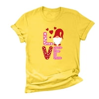 Uublik Valentines Odjeća Ženska moda Slatka ljubav Ispis kratkih rukava majica casual bluza