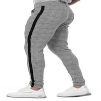 Muške plairane haljine natkrivene haljine Slim Fit Skinny Chino hlače konusne muškarce karirane poslovne casual pantalone sive