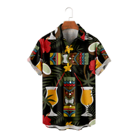 Velika muška havajska košulja sputa majica s kratkim rukavima pamučne košulje opušteno-montira odjeću za teen i odrasle