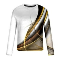 Majice za majice lolmot za muškarce 3D digitalna zasljepljujuća linija tiskanje okruglog vrata dugih rukava pulover bluza vlage Wicking vrhovi