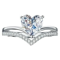 Ponude Silver Shining Potpuni dijamantni prsten Šarene geometrijske dragulje Ženski dijamantni prsten