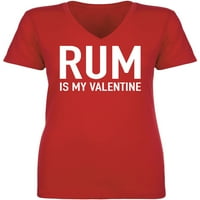 Rum je moj valentinski tee V-izrez