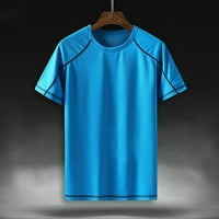 Prozračne muške majice kratkih rukava okrugli izrez Čvrsta boja casual fitness majica Soft Solid Boja