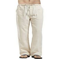Capreze pamučne pantalone za muškarce pantalone elastične struke hlače hlače hlače s džepovima