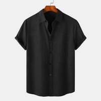 Auroural Man Odjeća za uklanjanje odjeće Muškarci Casual Solid Clantdown kratki rukav košulju za zatvaranje