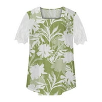 Ljetna štedna klirenska bluza xihbxyly plus vrhovi veličine za žene Ljeto, ženski tunik kratkih rukava