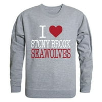 Ljubav Stony Brook University Seawolves Crewneck Pulover Duks duks Heather Siva mala