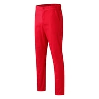Adviicd Men Hlače za vruće vremenske hlače Muške modne povremene individualnosti Pamuk i tiskani džep čipkaste pantalone velike veličine Hlače crvene 2xl