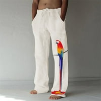 Muška modna ležerna kasurna posteljina u džepne pantalone Velike veličine Hlače otvorene pantalone za noge