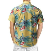 Sanbonepd muške košulje muške proljeće ljetno casual havajska plaža tropsko dugme tiskano majica s kratkom rukavom