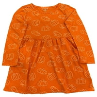 Djevojke haljina od pupke naranče Halloween Outfit sa džepovima x-mala