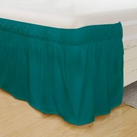 Tealna čvrsta, kraljica veličine kreveta suknja tri tkanine elastične omotaju oko kreveta suknje lako