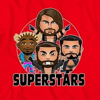 Dječaci SuperStars grupna majica Superstar Tee - Svjetska hrvanje prvaka majica Crvena, velika