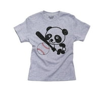 Panda bejzbol - Slatka sretna sportska panda bear Boy's Pamučna mladost majica
