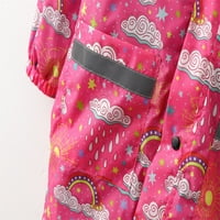 Kabanica za djevojke Dječje dječake Dječji dječji kapuljač Cartoon Print kiša Dungarees Vjetrootporna odjeća kišnica kaputa s kaputama odjeća 2-11Y dječji kaputić vruće ružičaste 8- godine