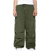 Lenago Cargo Radne pantalone za muškarce Solidne boje ravno-nogu hlače na otvorenom na otvorenom, casual sportske kombinezone hlače labave ravne dukseve na klirensu