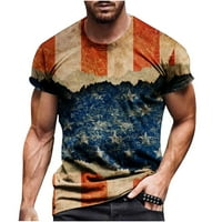 Patriotske majice za muškarce okrugli vrat kratki rukav casual digitalni ispis pulover fitness sportske