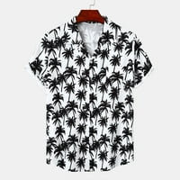 Muške pamučne majice za pamučne posteljine Summer Sale Lapel Pulover Tropsko drvo tines modne majice