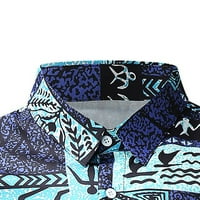 Vrhovi za muške muške proljeće i jesenje, casual rever slim dugih rukava majica casual vrhovi za muške 3D print Cardigan dugih rukava bluza s dugim rukavima