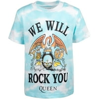 Kraljica rock banke Toddler Boys Raglan grafička majica Plava bijela crna 2t