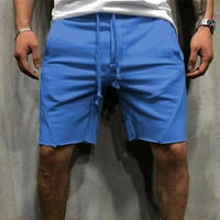 Muška casual worhout teretana joggers kratki elastični struk navlaka atletski trkački kratke hlače plavi xxl
