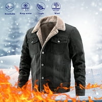 Muška jakna za Flannel Muška jakna Muškarci Retro traper kaputi Plišane rever Jesenski zimski ležerne