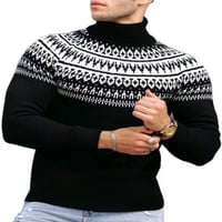 Glookwis muški pleteni džemperi dugih rukava zimski topli Jumper vrhovi ured labavo pulover kornjačac Crvena m