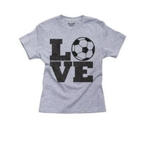 Trendy Soccer Love Iconic Ball Graphic Girl Chiney Pamučna mladost siva majica