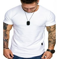Muška obična bijela majica kratki rukav opušteni super premium ljetni vrat pamučne majice
