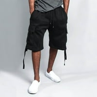 Muški ljetni teretni kratke hlače labave haljine multi-džepne vučne hlače za jogging hlače