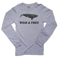 Sjeverna Atlantic Desna kita - ugrožena - divlja i besplatna muška majica dugih rukava