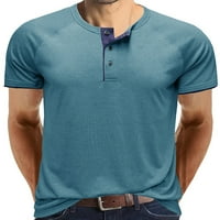Bomotoo muškarci udobna bluza Henley vrat modna majica školske gumbe